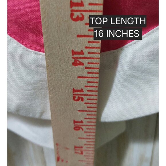 NWT Commense Pink & White Linen Blend Color Block Trim Crop Top & Mini Skirt~Med - Picture 7 of 10